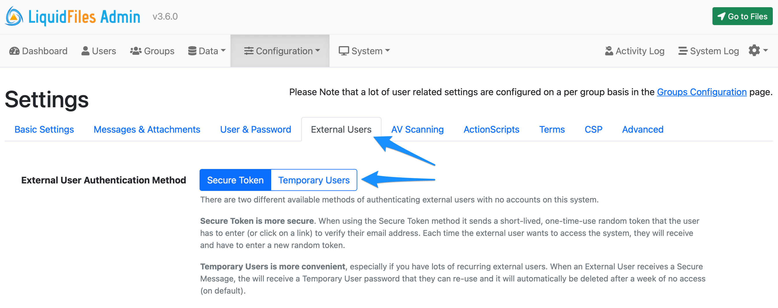 External User Authentication Method