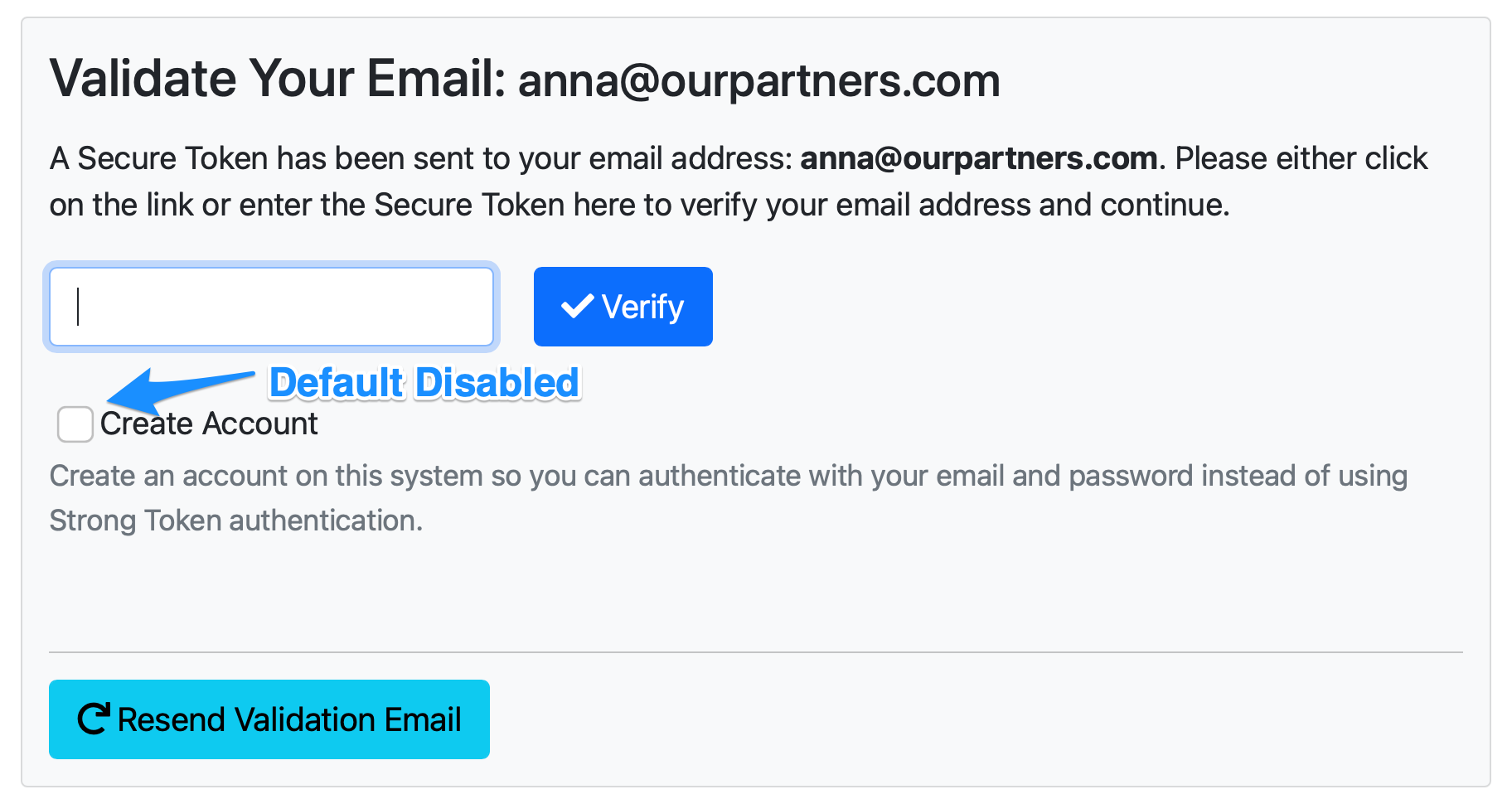 Secure Token Authentication - Default Disabled