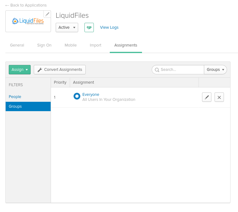 Okta user and group assignments