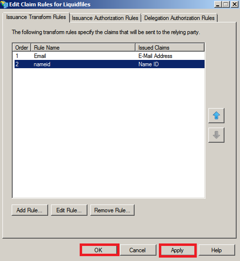Claim rules configuration complete