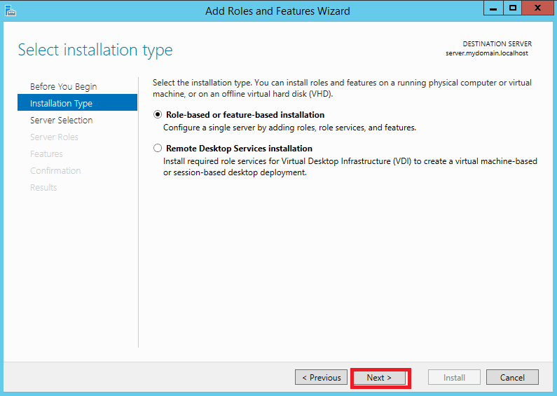 AD FS role configuration wizard step 3