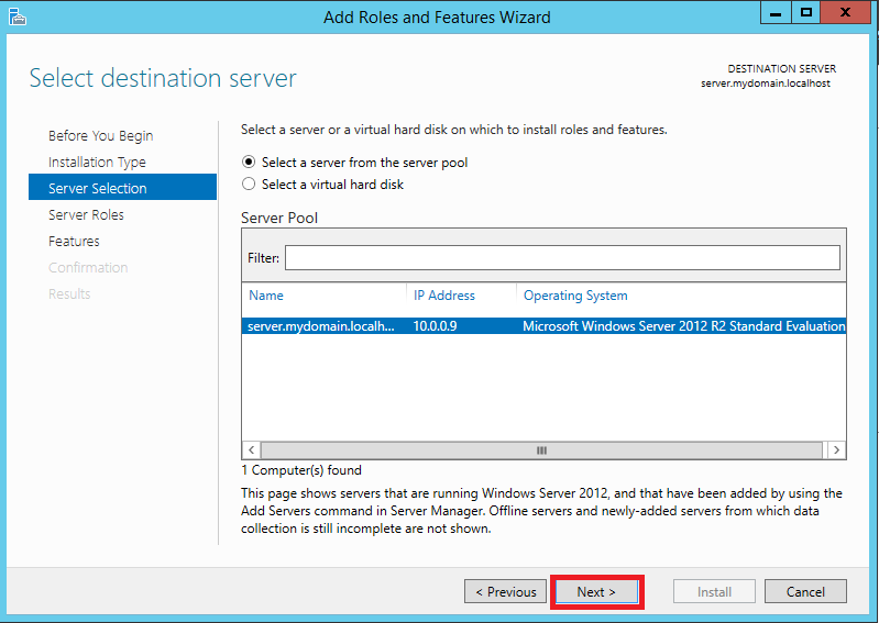 AD FS role configuration wizard step 4