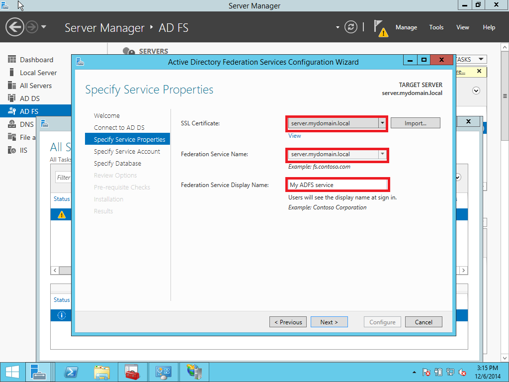 AD FS SSO certificate selection