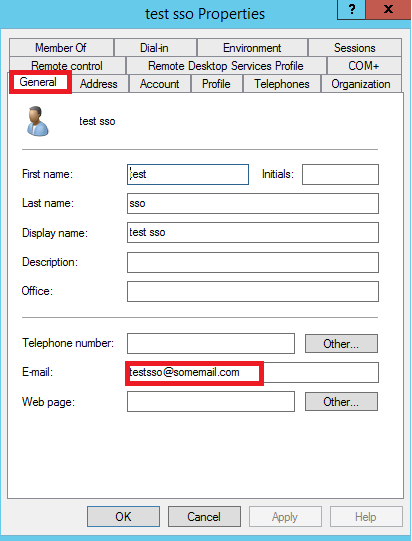 Active Directory user email properties