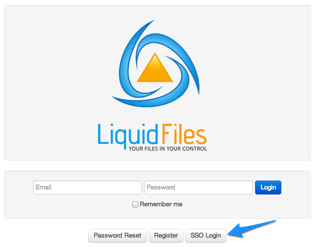 LiquidFiles SSO login button
