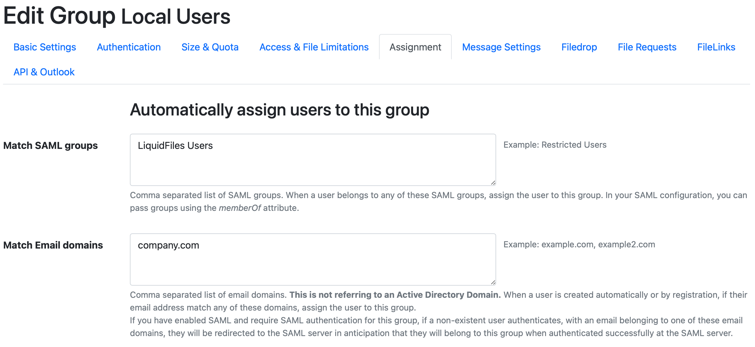 SSO memberOf group assignment mapping