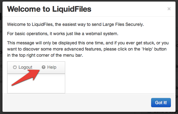 First login help popup dialog