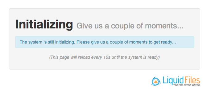 System initializing maintenance page