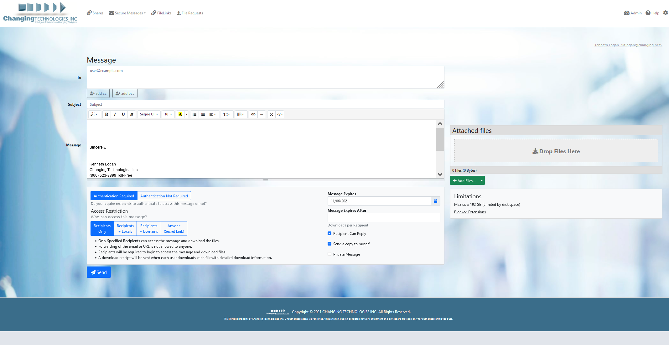 Changing Compose Page