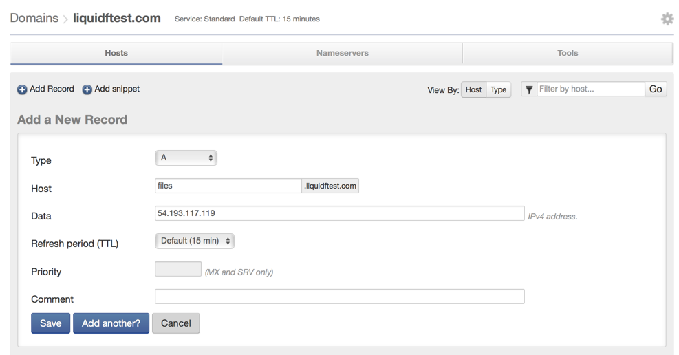 DNS configuration example