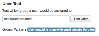 Group assignment test for domain match