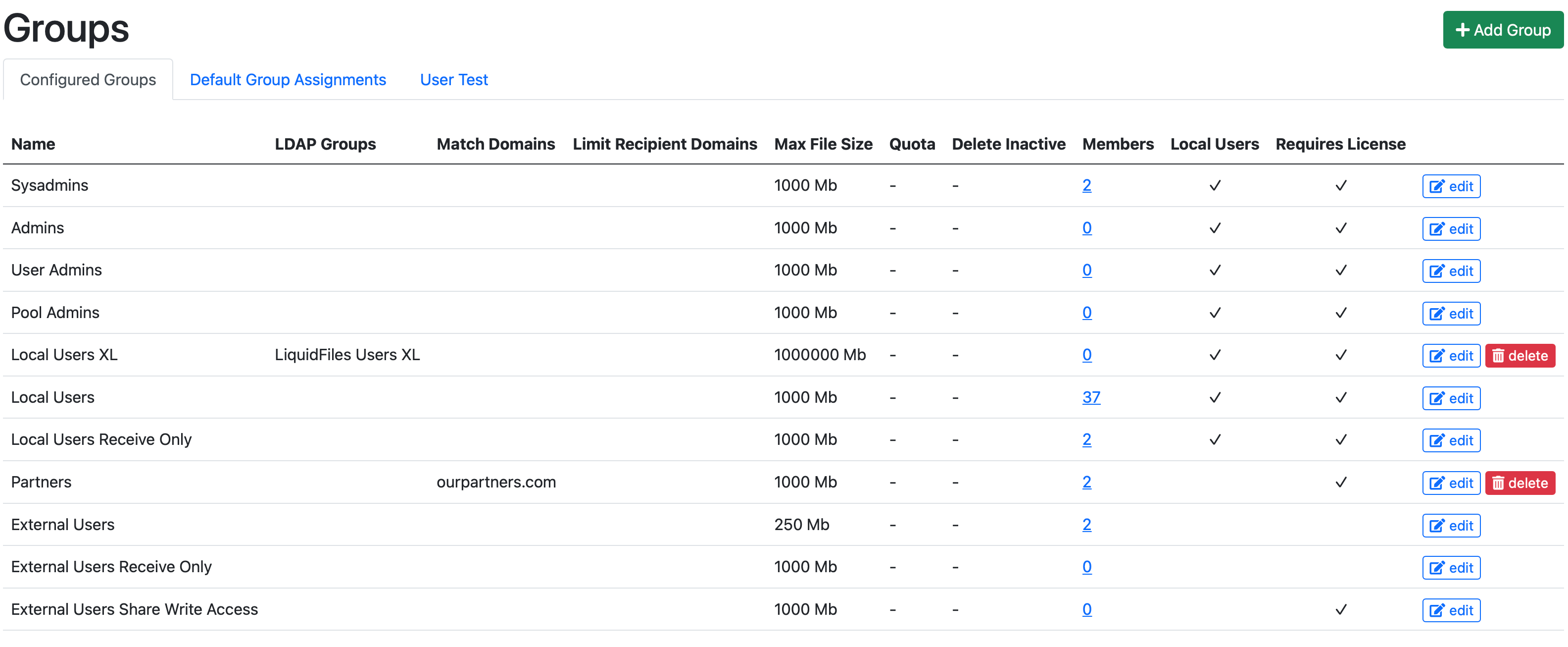 Group Match Configuration