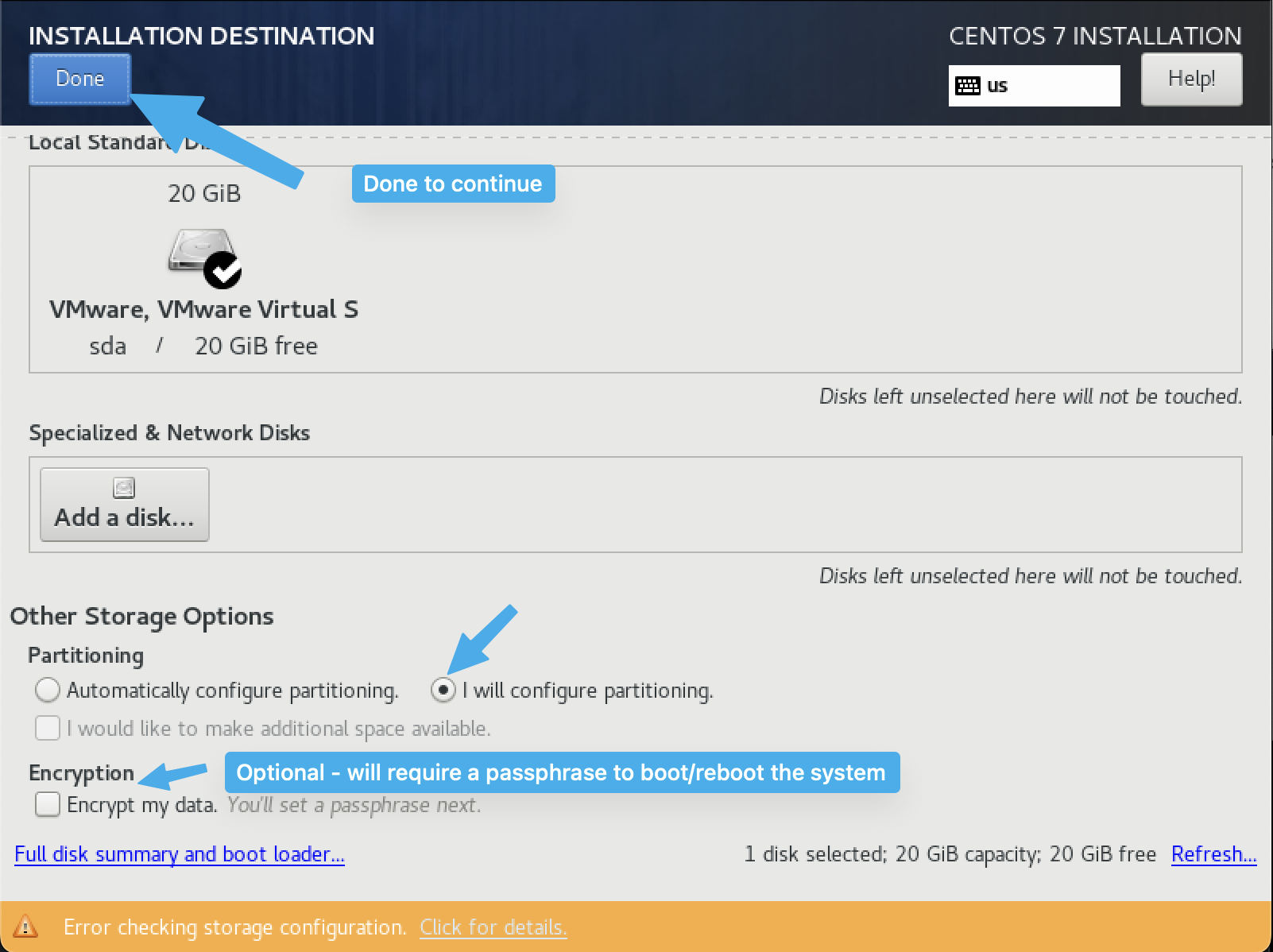 Manual partitioning selection