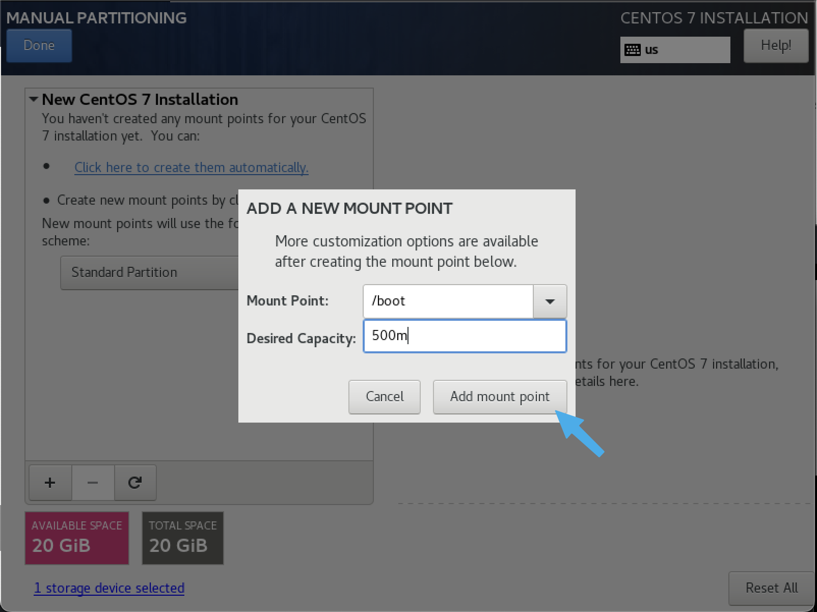 Adding boot partition