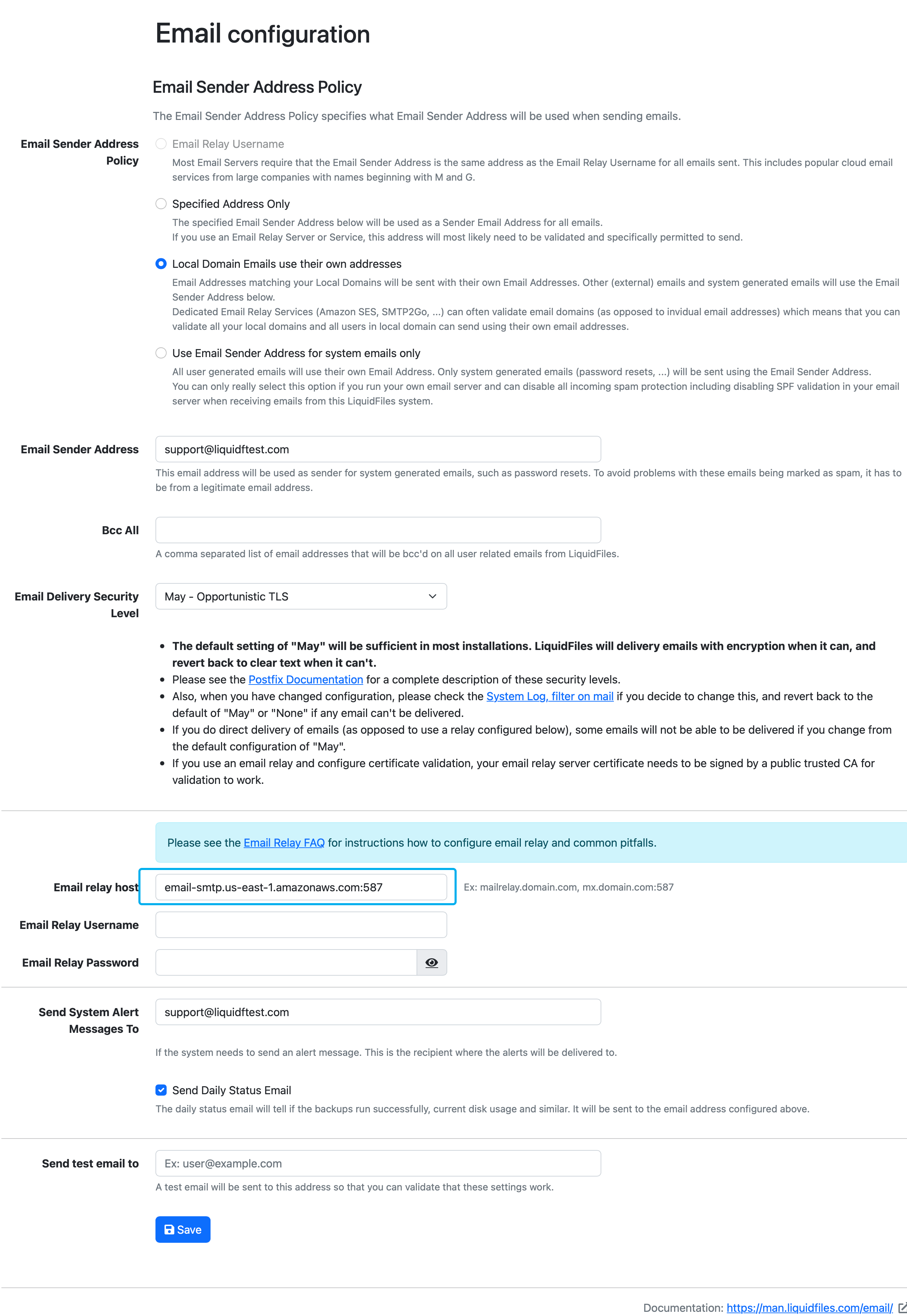 SES hostname added to LiquidFiles