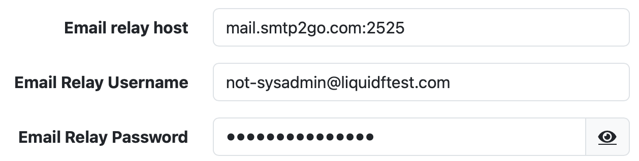 Email config with authentication error