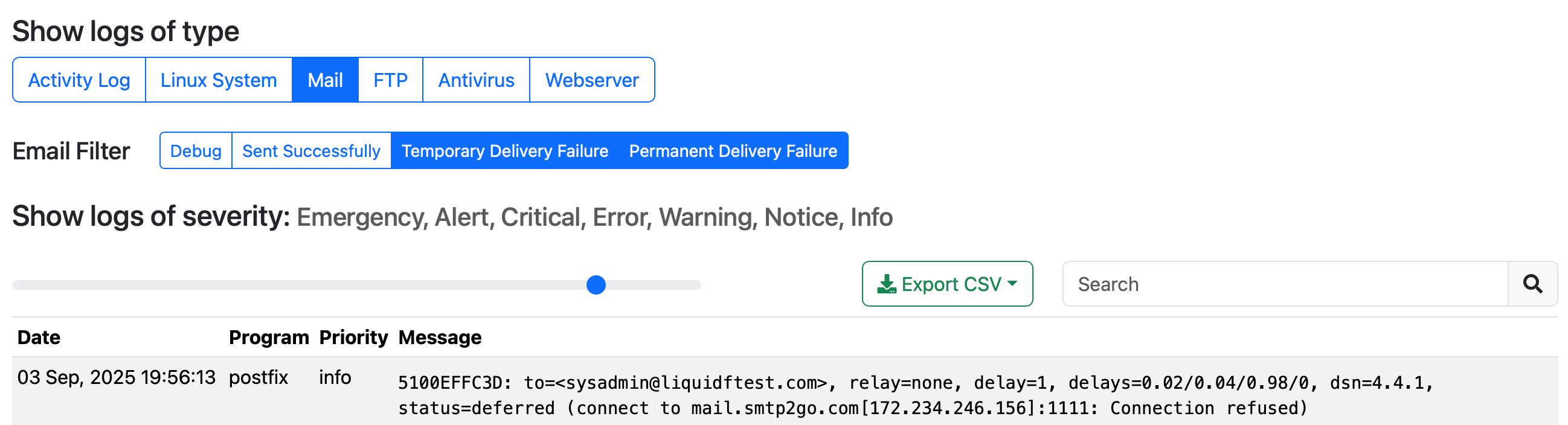 Connection refused error in syslog
