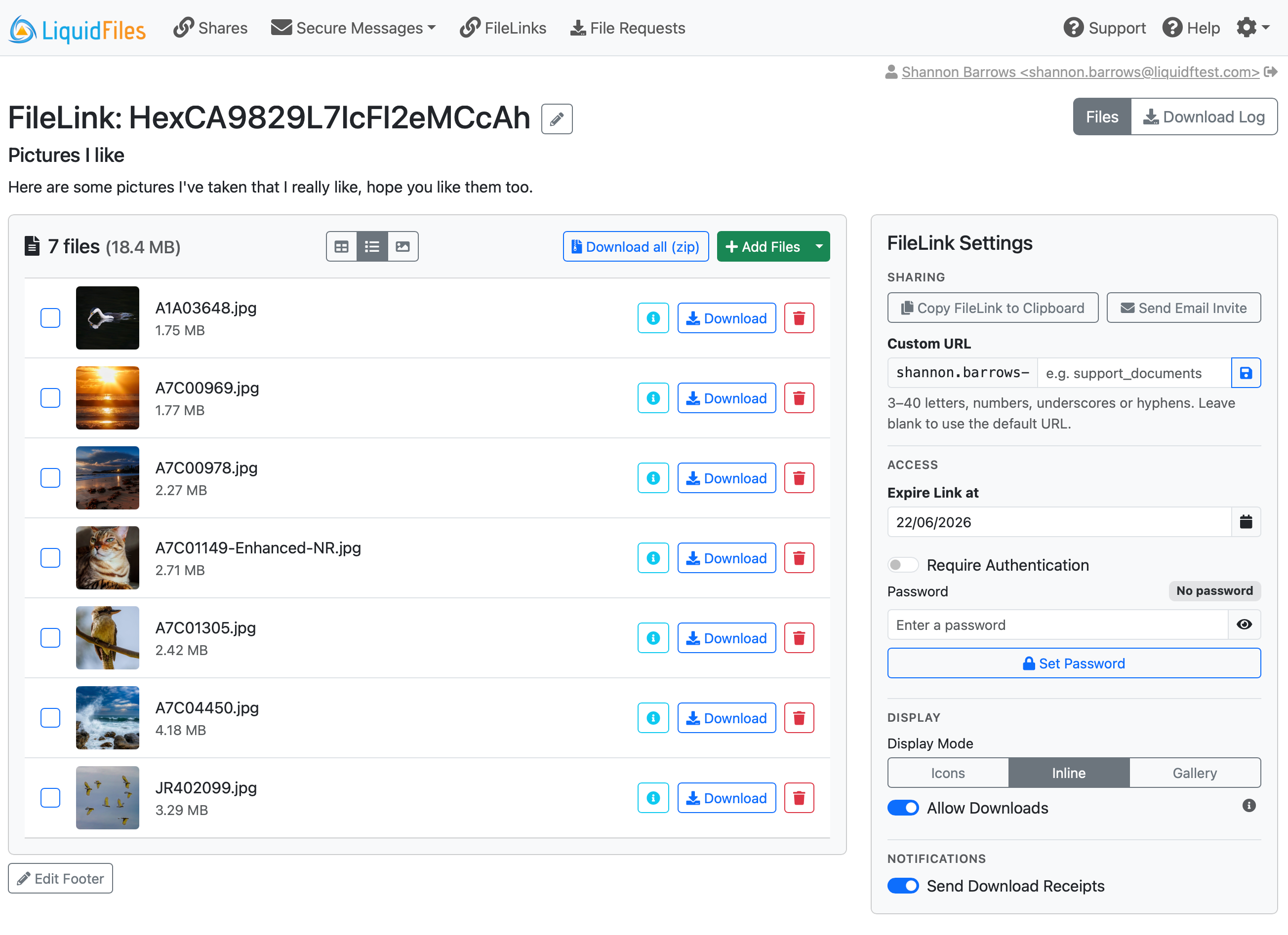 Custom URL field showing the email username prefix