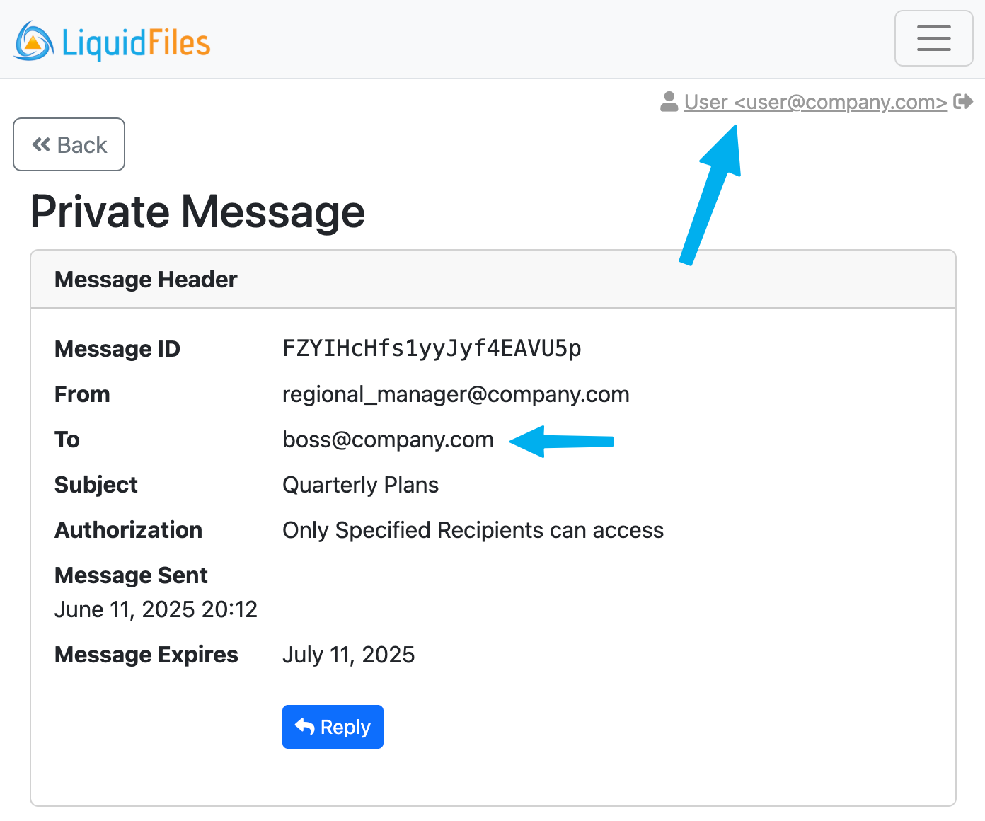 Accessing message via recipient alias