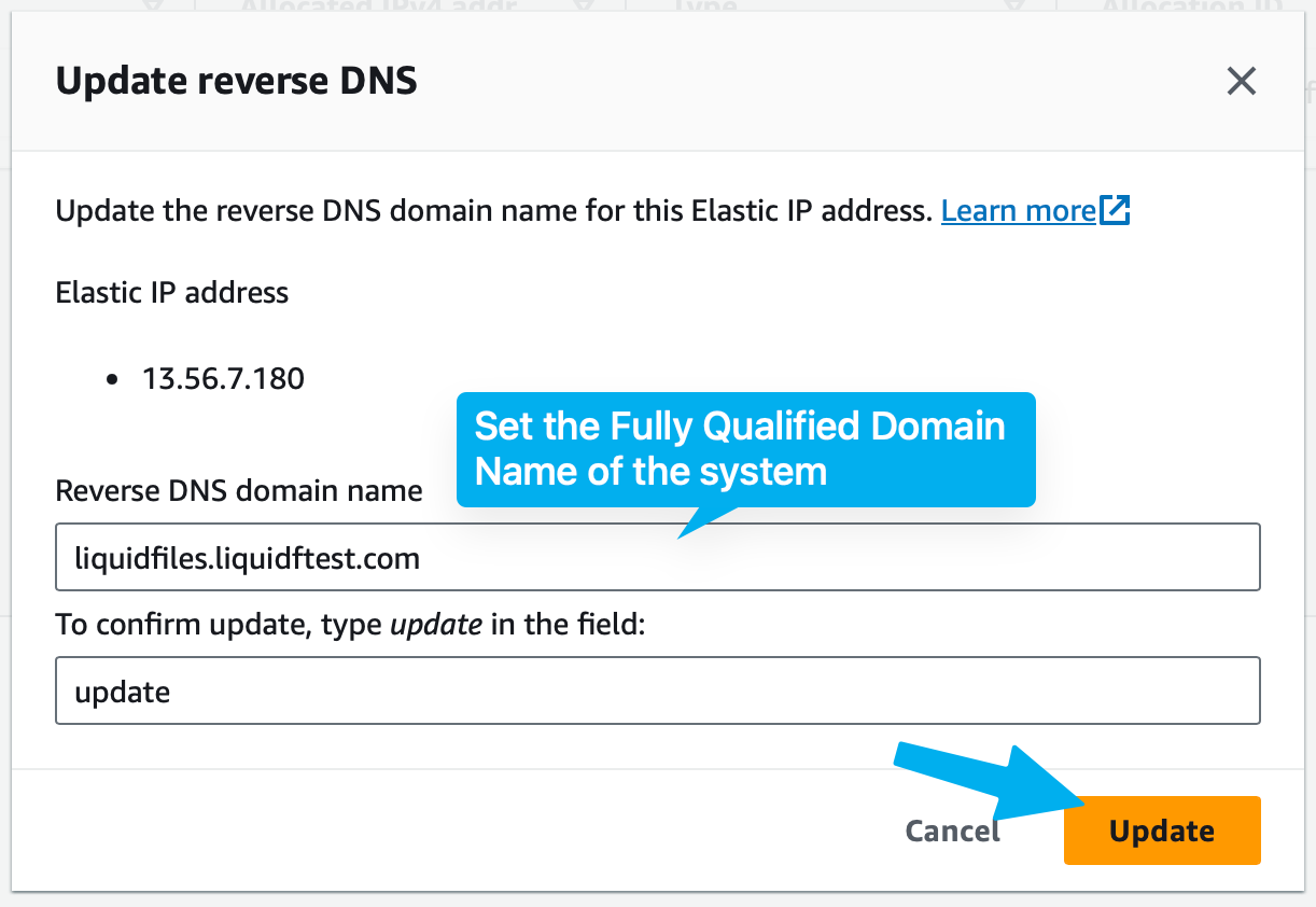 EC2 reverse DNS confirmation