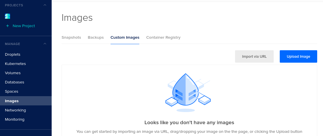 DigitalOcean custom images upload