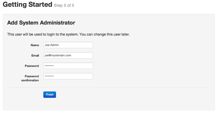Create administrator account