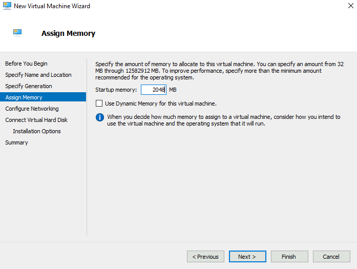 Hyper-V assign memory