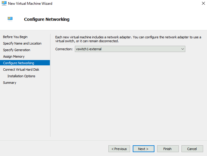 Hyper-V configure networking