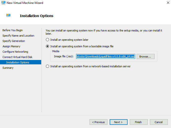 Hyper-V select ISO image
