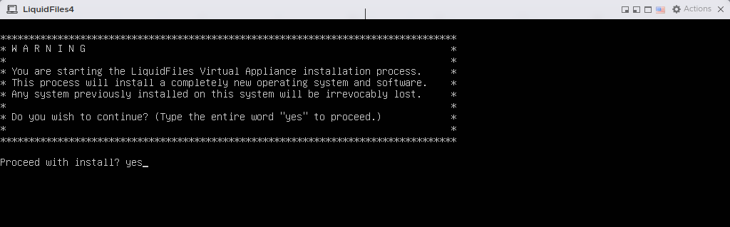 Installation continue confirmation