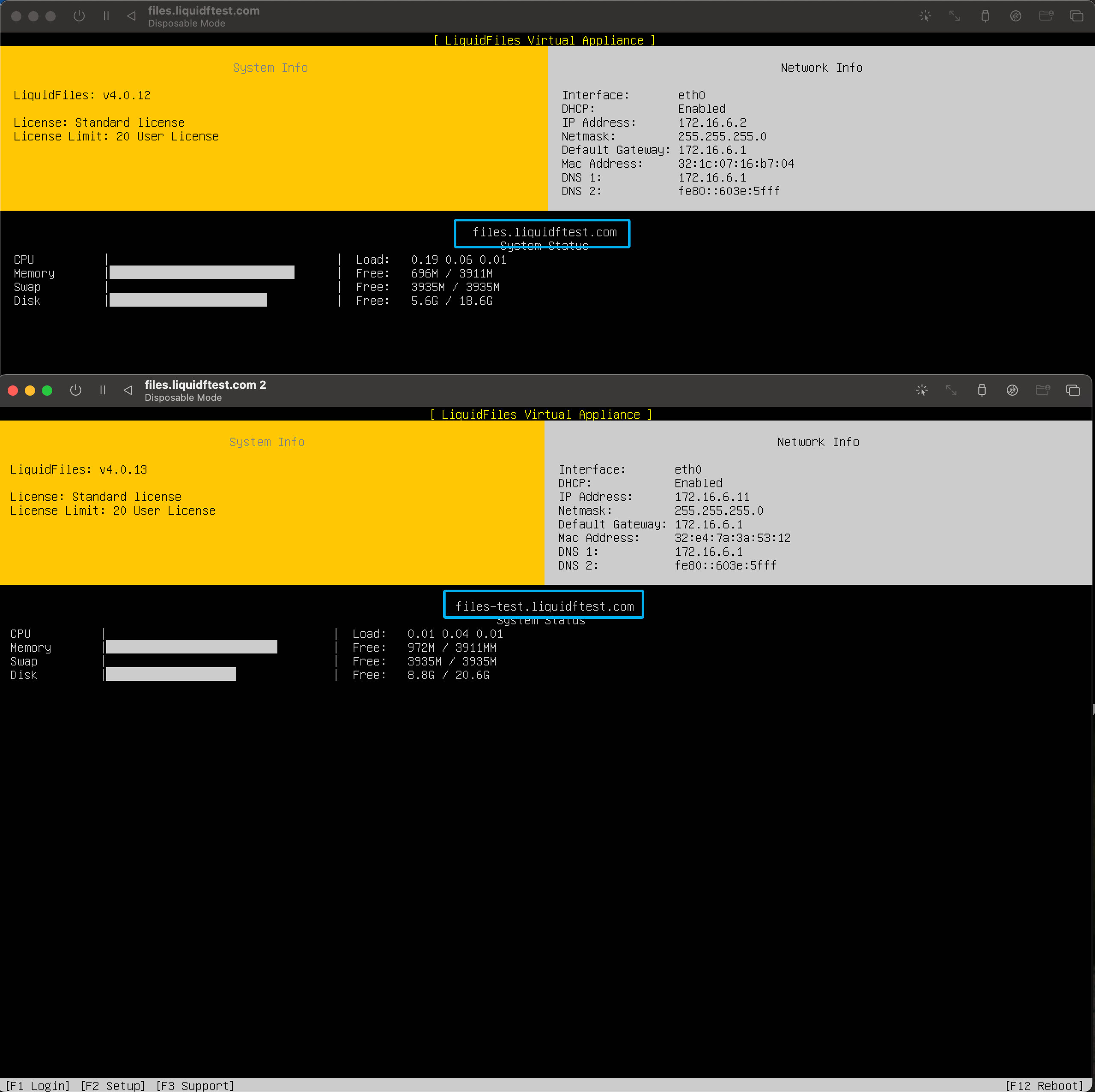 Production and test system consoles