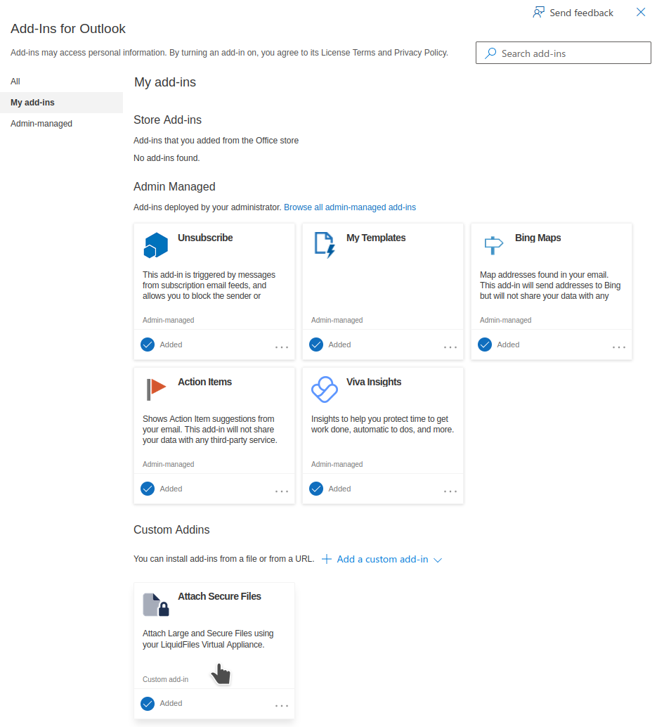 Add-in successfully installed