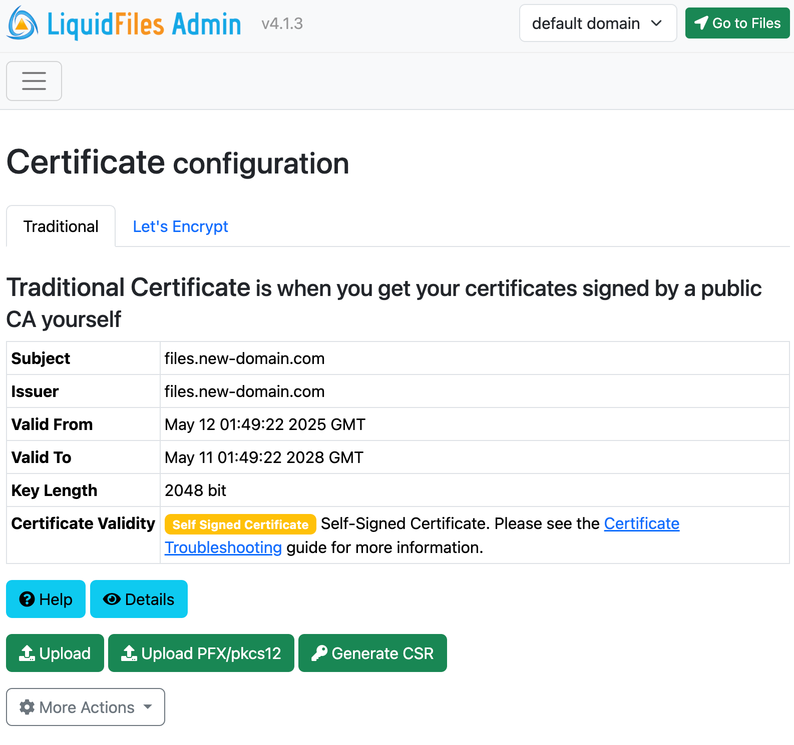 Certificate replaced for new hostname