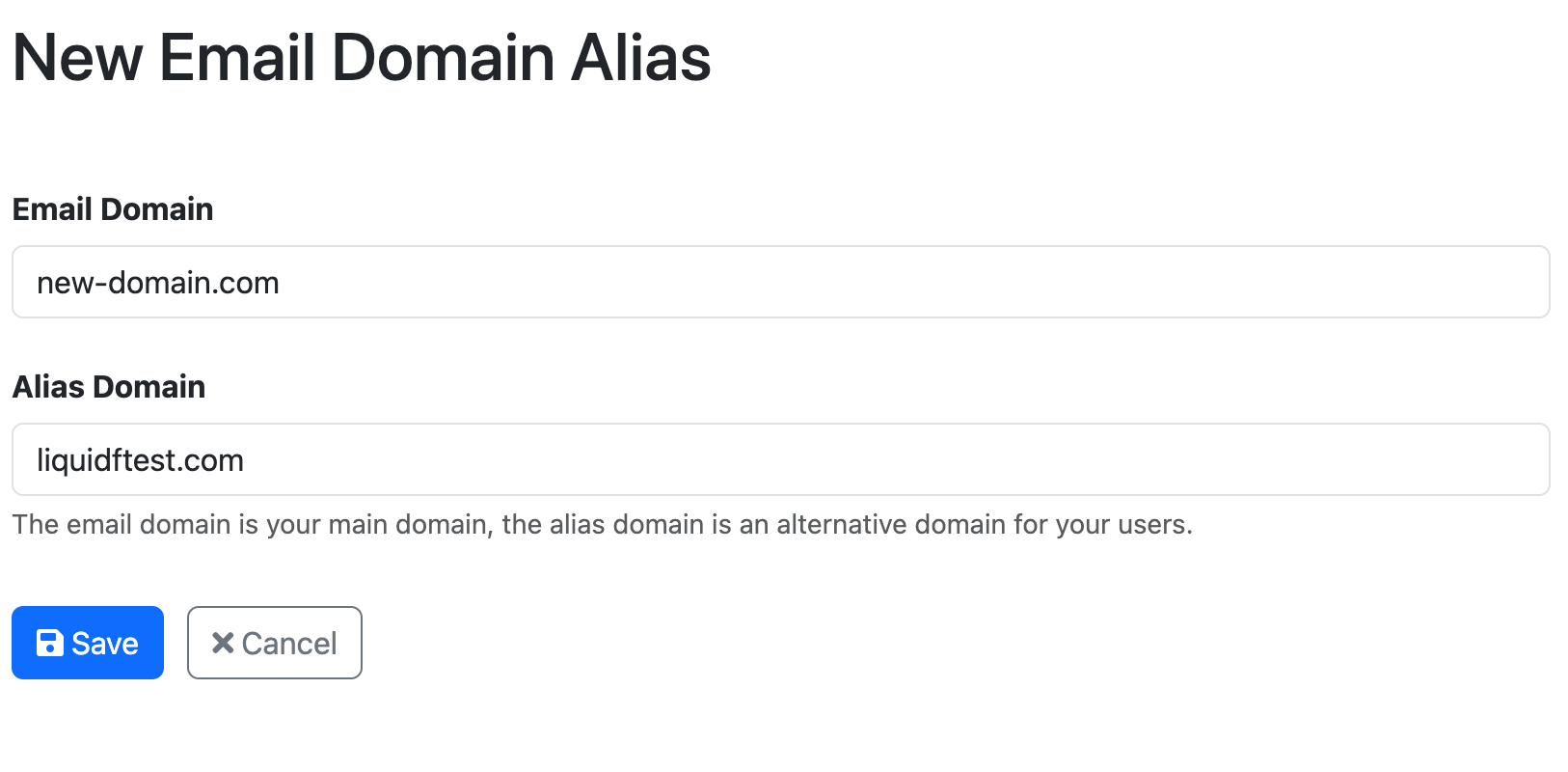 Creating email domain alias