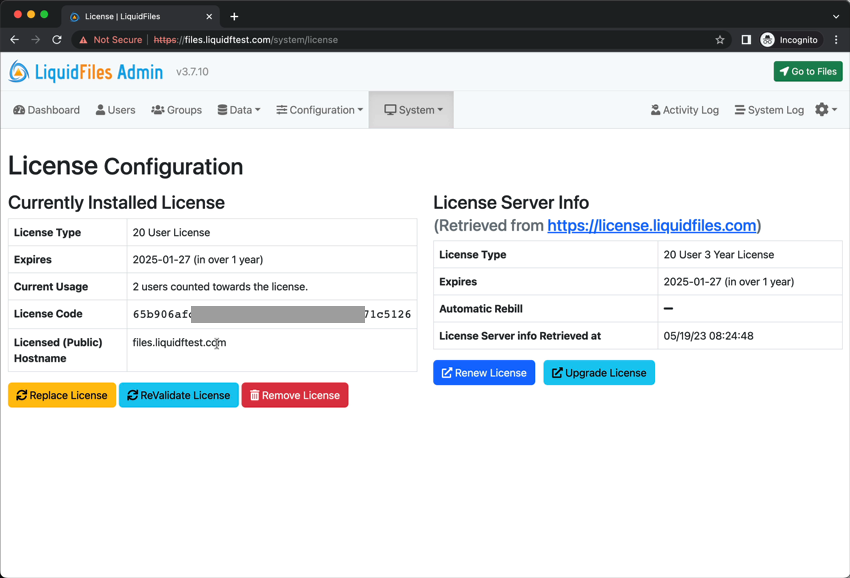 License auto-update after hostname change