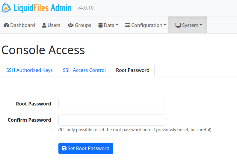 Setting the Root password