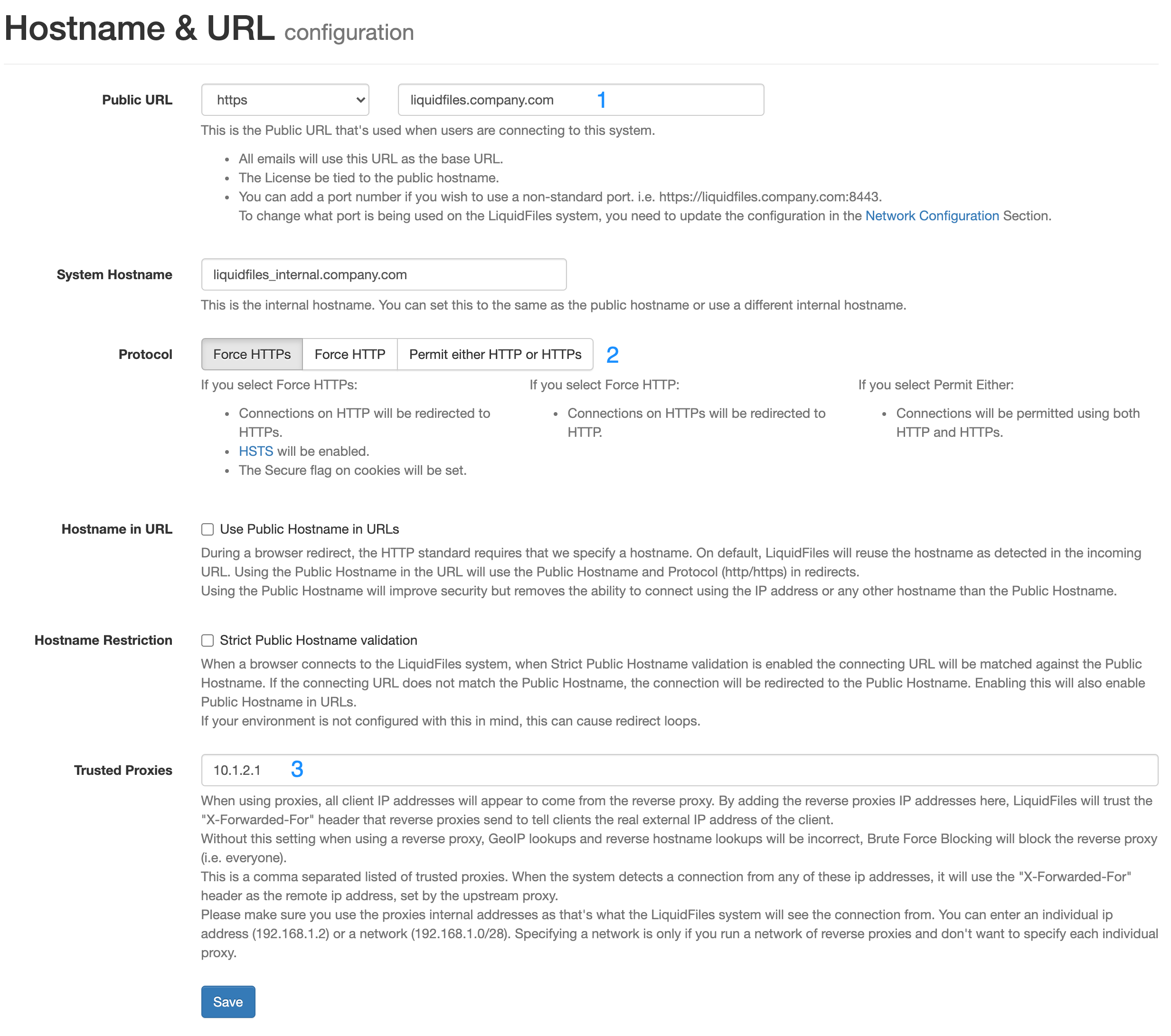 Reverse proxy HTTPS configuration settings