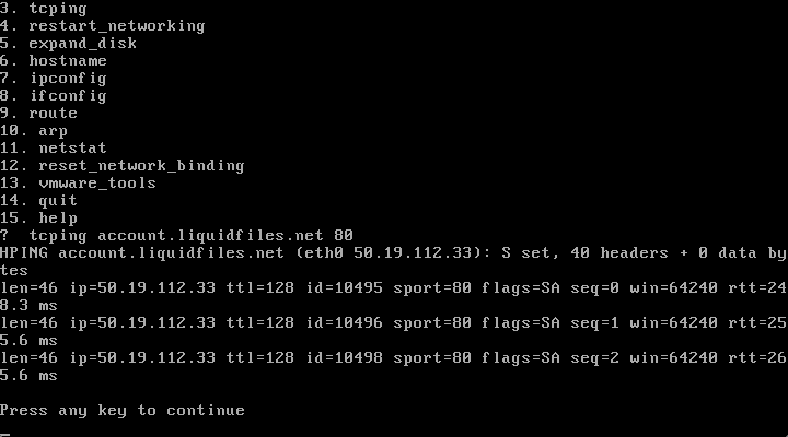 TCP connectivity test with tcping