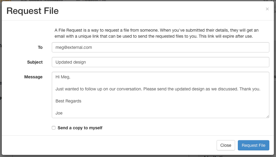 New file request form
