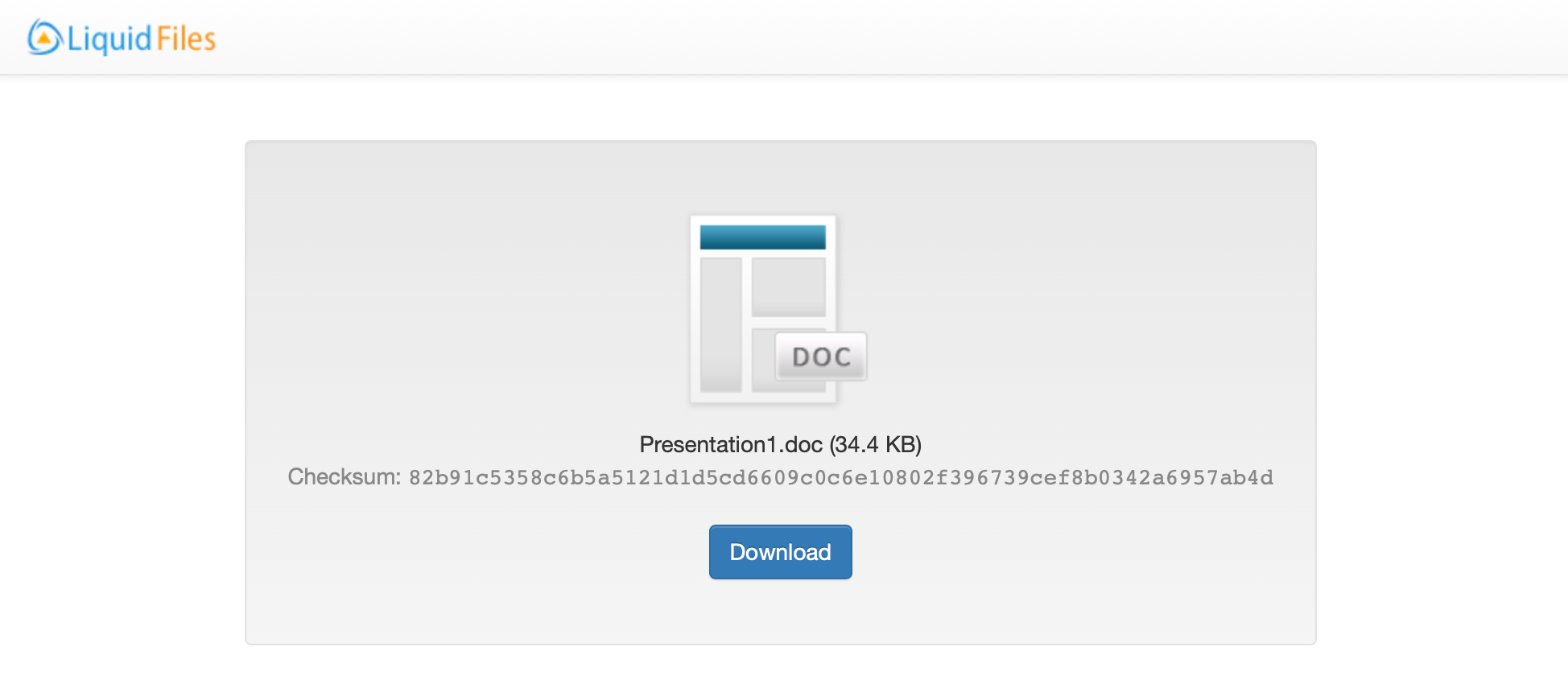 FileLink download page for visitors