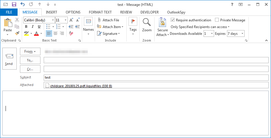 Outlook plugin ribbon settings