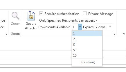 Outlook plugin ribbon settings close-up